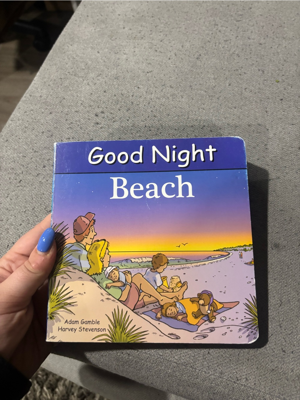 Good Night Beach book Purple and Yellow